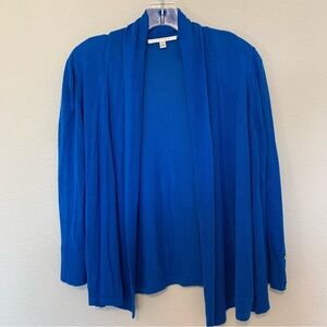 Cyrus Open-Front Royal Blue Cardigan Large Knit Soft Feminine Office Versatile